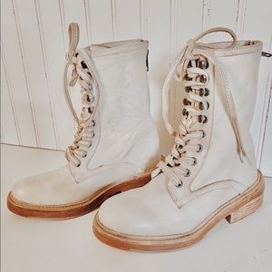 Free People Santa Fe Lace-Up Boot in Ecru